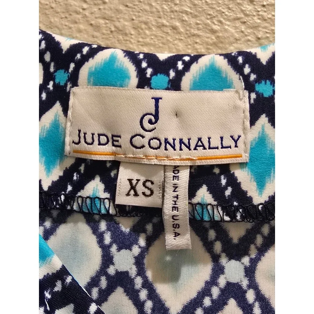 NWOT Jude Connally Millie Blue Diamond Peplum Top Sz XS - Picture 3 of 4